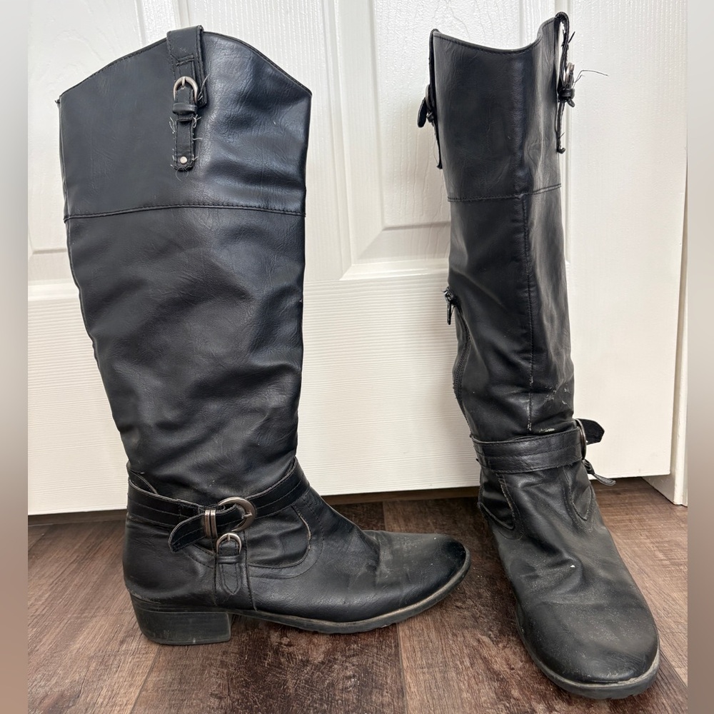 Xhilaration Black Calf Length Boots